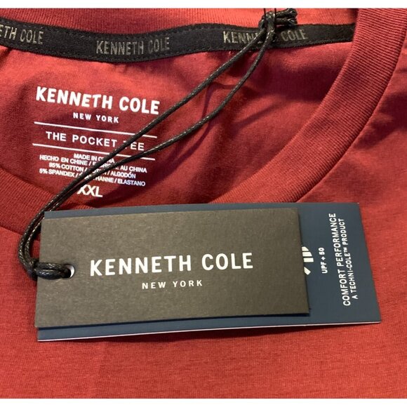 Kenneth Cole Mens Red T-Shirt XXL The Pocket Tee Short Sleeve Round Neck NEW - Picture 6 of 8